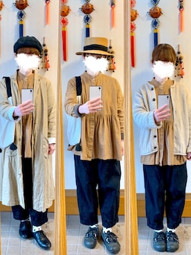 「SM2（エスエムツー）のアイテム（チェスターコート）」を使った、まっきさん（レディース・150cm）の春コーディネート