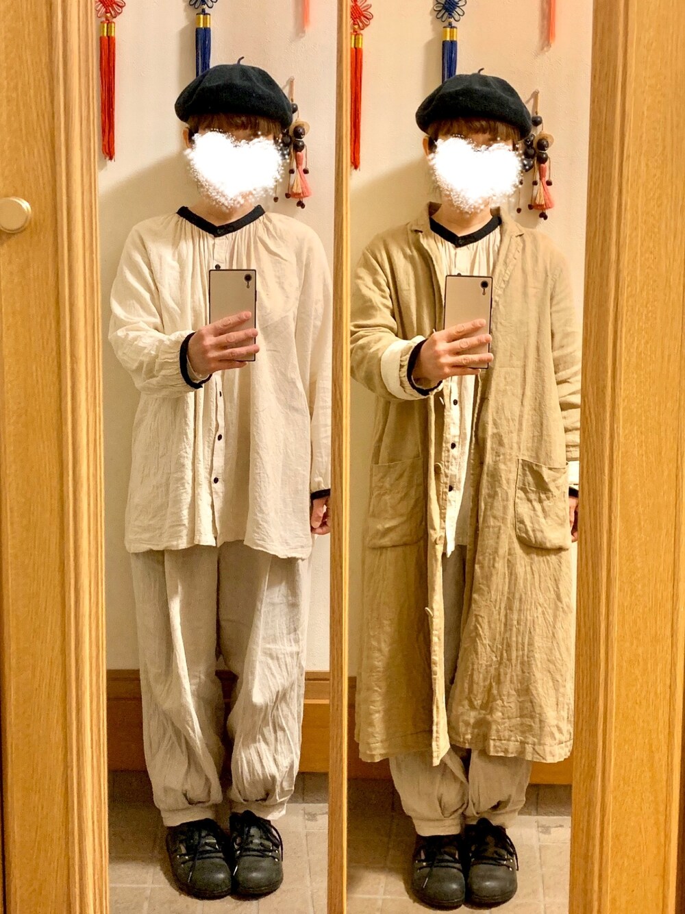 「今日のコーデ、今日の服、ベレー帽、モンタナ」｜「SM2のアイテム（シャツ/ブラウス、ホワイト系）」を使った、まっきさん（レディース・150cm）の春コーディネートの1枚目の写真