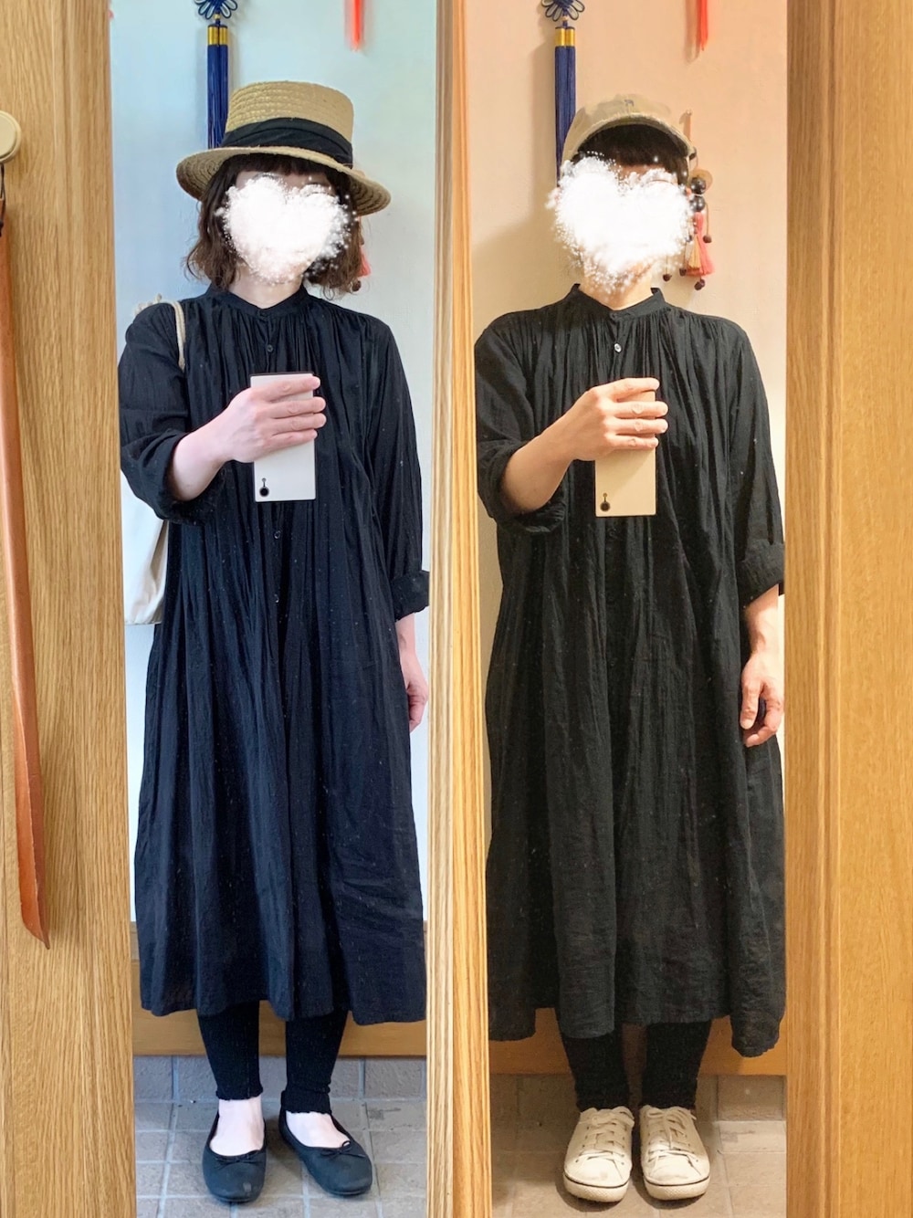 「今日のコーデ、今日の服、麦わら帽子、バレエシューズ」｜「SM2のアイテム（ハット、ブラック系）」を使った、まっきさん（レディース・150cm）の春コーディネートの1枚目の写真