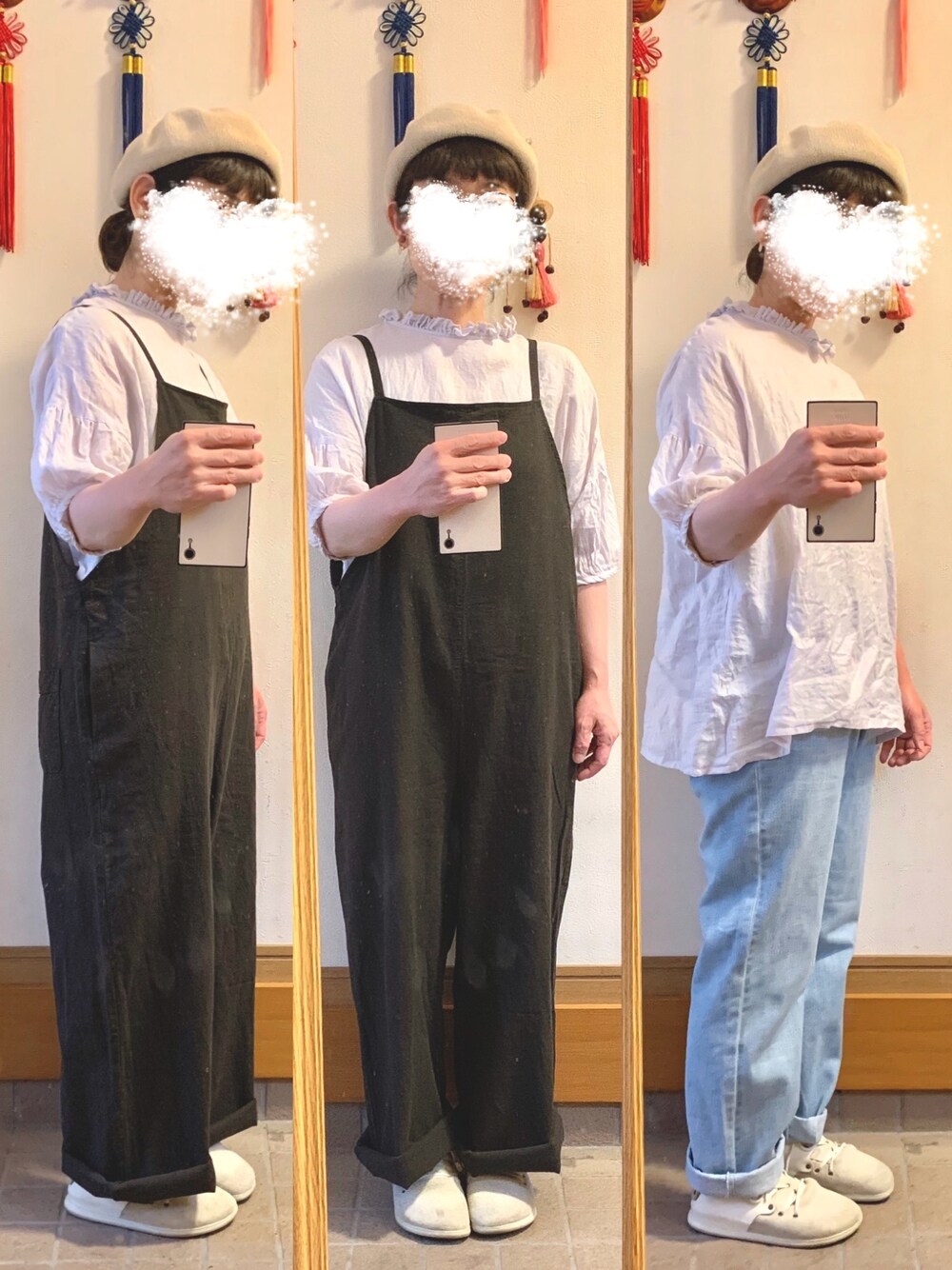 「SM2のアイテム（サロペット/オーバーオール、グレー系）」を使った、まっきさん（レディース・150cm）の春コーディネートの1枚目の写真