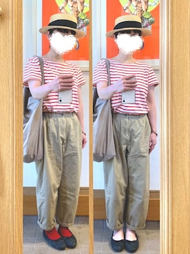 「Samansa Mos2 blue（サマンサモスモスブルー）のアイテム（バレエシューズ）」を使った、まっきさん（レディース・150cm）の夏コーディネート
