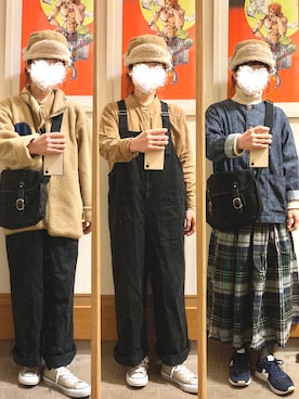 「studio CLIP（スタディオクリップ）のアイテム（ノーカラージャケット）」を使った、まっきさん（レディース・150cm）の秋コーディネート