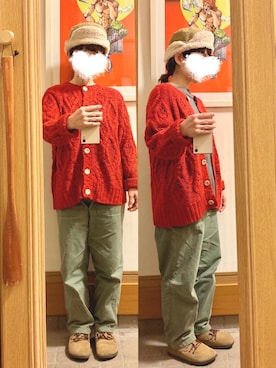 「真っ赤」｜まっきさん（レディース・150cm）の秋コーディネート