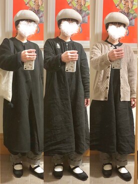 「グレンチェック」｜「アイテム（ハンチング/ベレー帽）」を使った、まっきさん（レディース・150cm）の春コーディネート