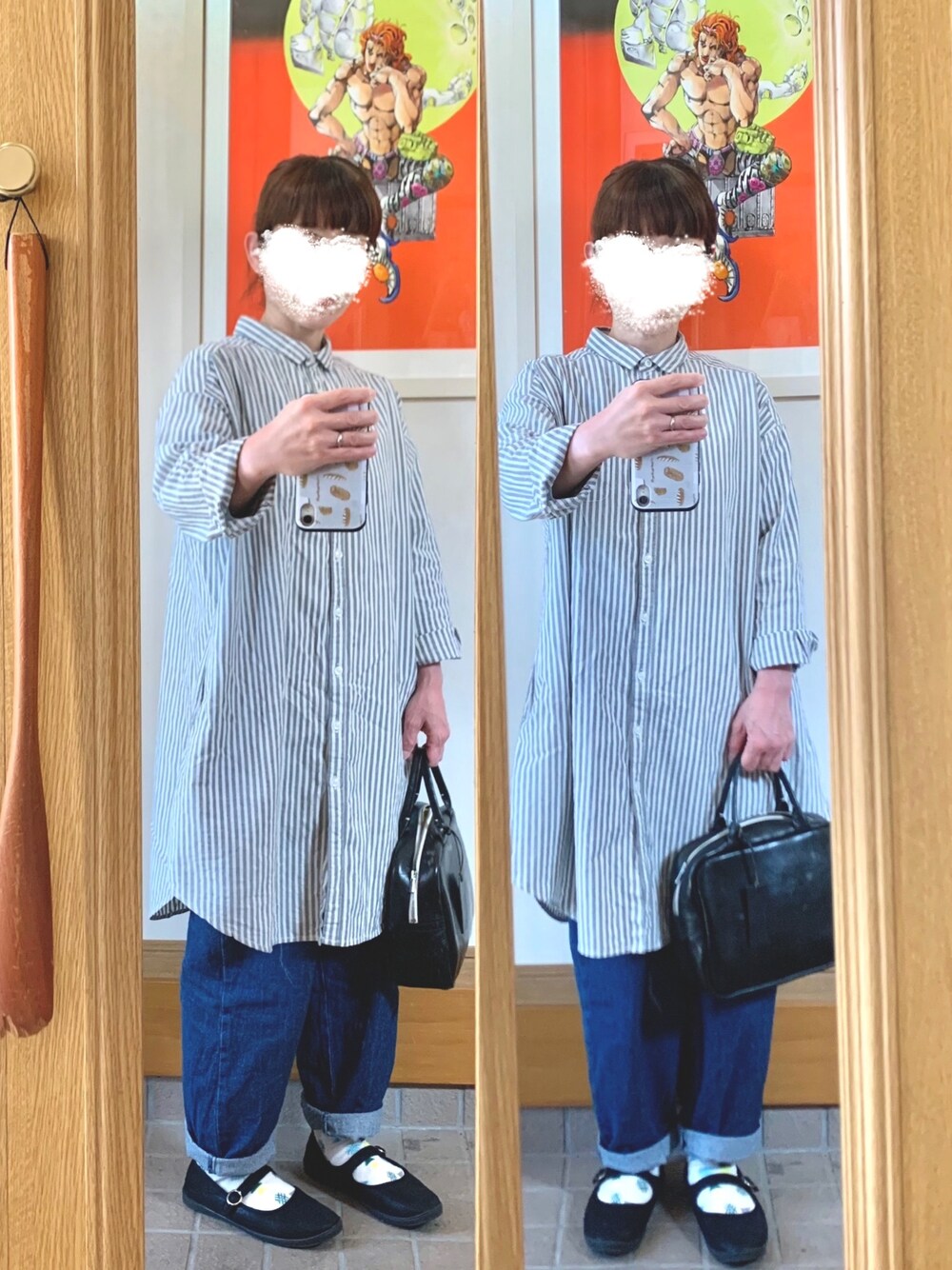 「今日のコーデ、今日の服、古着」｜「SM2のアイテム（シャツワンピース、グレー系）」を使った、まっきさん（レディース・150cm）の春コーディネートの1枚目の写真