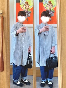「SM2（エスエムツー）のアイテム（シャツワンピース）」を使った、まっきさん（レディース・150cm）の春コーディネート
