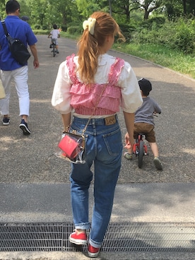 「アイテム（バレッタ/ヘアクリップ、ホワイト系）」を使った、yukiさん（レディース・153cm）の夏コーディネート
