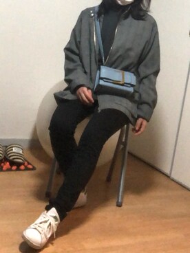 「adidas Originals（アディダスオリジナルス）のadidas スタンスミス [Stan Smith Shoes] アディダスオリジナルス b24105（スニーカー、ブラック系）」を使った、ねってぃさん（レディース・156cm）の冬コーディネート