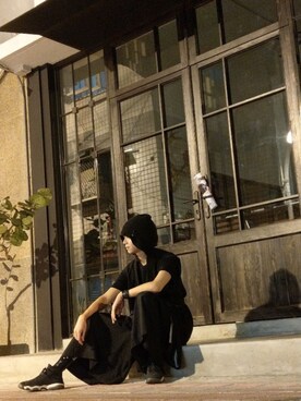 「アイテム（ベスト）」を使った、Tzi Guan Hungさん（メンズ・181cm）の冬コーディネート