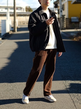 「Steven Alan（スティーブンアラン）のアイテム（スウェット）」を使った、もさん（メンズ・170cm）の冬コーディネート