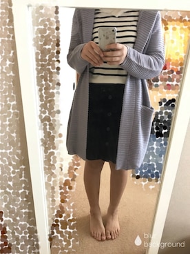 「earth music&ecology（アースミュージックアンドエコロジー）の・コーデュロイミニタイトスカート（スカート）」を使った、すずゆらさん（レディース・162cm）の春コーディネート