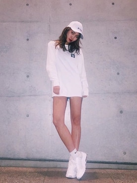 「M.Y.O.B（エム.ワイ.オー.ビー）のアイテム（帽子）」を使った、Yuki Tsuganeさん（レディース・163cm）の冬コーディネート