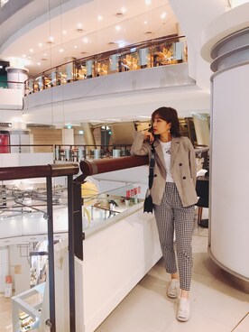 「Marjorie（マージョリー）のアイテム（ジャケット/アウター）」を使った、JonJonさん（レディース・165cm）の春コーディネート