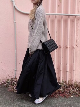 「rectangle（レクタングル）のアイテム（スカート）」を使った、uki0315さん（レディース・166cm）の冬コーディネート