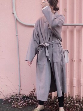 「rectangle（レクタングル）のアイテム（ピーコート）」を使った、uki0315さん（レディース・166cm）の冬コーディネート