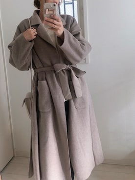 「rectangle（レクタングル）のアイテム（ピーコート）」を使った、uki0315さん（レディース・166cm）の冬コーディネート