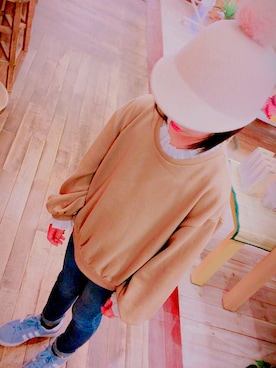 「adidasスニーカー」｜「アイテム（キャップ）」を使った、10___girl◡̈♡さん（キッズ・120cm）の秋コーディネート