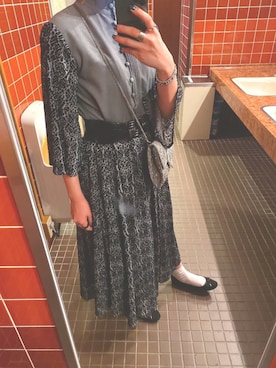 「アイテム（ドレス、グレー系）」を使った、SaOさん（レディース・156cm）の秋コーディネート