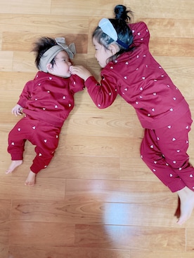 「アイテム（スウェット）」を使った、Asariさん（キッズ・100cm）の秋コーディネート