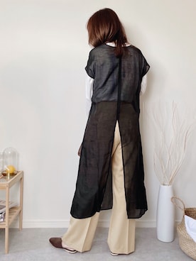 「CIAOPANIC（チャオパニック）の【WEB限定】センタープレスタックパンツ（その他パンツ）」を使った、ひぃちゃんさん（レディース・163cm）の春コーディネート