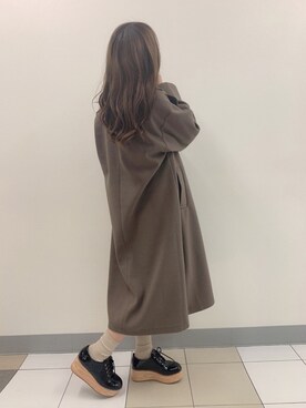 「OLIVE des OLIVE（オリーブデオリーブ）のアイテム（チェスターコート）」を使った、ayakaさん（レディース・154cm）の冬コーディネート