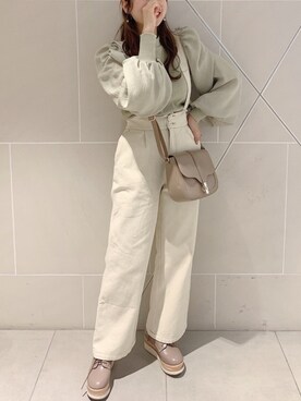 「袖ボリューム」｜「アイテム（その他シューズ）」を使った、ayakaさん（レディース・154cm）の冬コーディネート