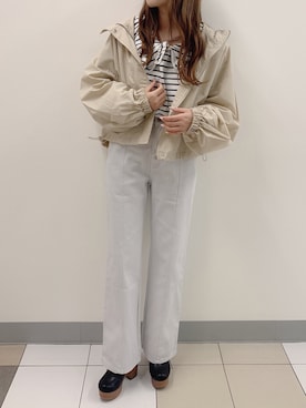 「OLIVE des OLIVE（オリーブデオリーブ）のアイテム（マウンテンパーカー）」を使った、ayakaさん（レディース・154cm）の春コーディネート