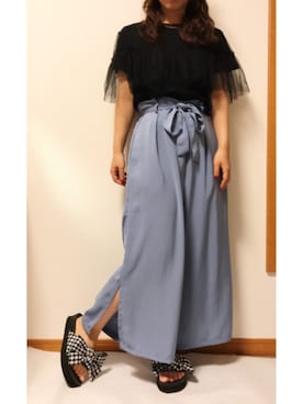 「E hyphen world gallery（イーハイフンワールドギャラリー）のアイテム（Tシャツ/カットソー）」を使った、さ り ーさん（レディース・154cm）の秋コーディネート