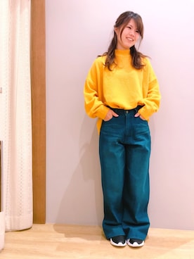 「earth music&ecology（アースミュージックアンドエコロジー）のアイテム（スニーカー）」を使った、さ り ーさん（レディース・154cm）の秋コーディネート