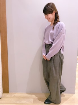 「ゆるパンツ」｜さ り ーさん（レディース・154cm）の冬コーディネート