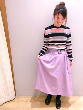 「earth music&ecology（アースミュージックアンドエコロジー）のアイテム（その他シューズ）」を使った、さ り ーさん（レディース・154cm）の冬コーディネート