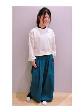 「フリルネック」｜さ り ーさん（レディース・154cm）の春コーディネート