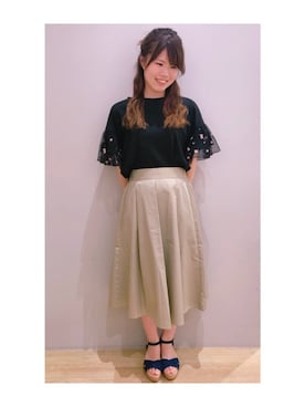 「ORiental TRaffic（オリエンタルトラフィック）の【ORiental TRaffic】 ウェッジサンダル（サンダル）」を使った、さ り ーさん（レディース・154cm）の春コーディネート