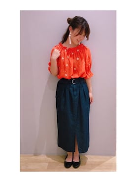 「シフォンブラウス」｜「アイテム（その他）」を使った、さ り ーさん（レディース・154cm）の夏コーディネート