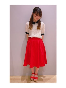 「コルクヒール」｜「アイテム（その他）」を使った、さ り ーさん（レディース・154cm）の夏コーディネート
