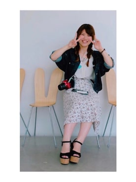 「コルクヒール」｜「アイテム（ジャケット/アウター）」を使った、さ り ーさん（レディース・154cm）の夏コーディネート