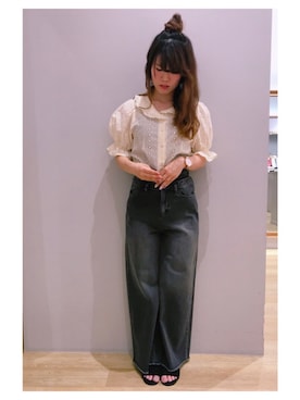 「丸襟」｜さ り ーさん（レディース・154cm）の夏コーディネート