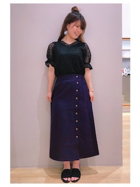 「パープル×黒」｜「アイテム（腕時計）」を使った、さ り ーさん（レディース・154cm）の夏コーディネート