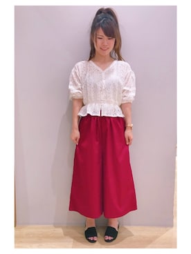 「カジュアルダウン」｜「アイテム（その他）」を使った、さ り ーさん（レディース・154cm）の夏コーディネート