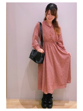 「レトロワンピース」｜さ り ーさん（レディース・154cm）の夏コーディネート