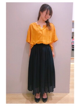 「とろみシャツ」｜「アイテム（その他）」を使った、さ り ーさん（レディース・154cm）の夏コーディネート
