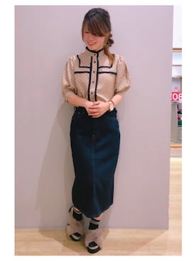 「とろみシャツ」｜「アイテム（その他）」を使った、さ り ーさん（レディース・154cm）の夏コーディネート