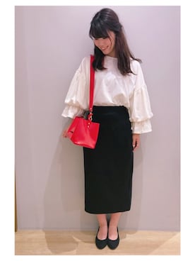 「赤バッグ」｜さ り ーさん（レディース・154cm）の夏コーディネート