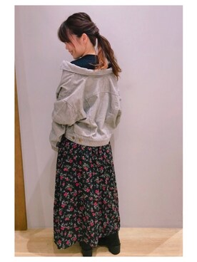「抜き襟」｜「アイテム（その他アウター）」を使った、さ り ーさん（レディース・154cm）の秋コーディネート