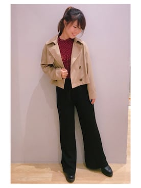 「earth music&ecology（アースミュージックアンドエコロジー）のアイテム（ジャケット/アウター）」を使った、さ り ーさん（レディース・154cm）の秋コーディネート