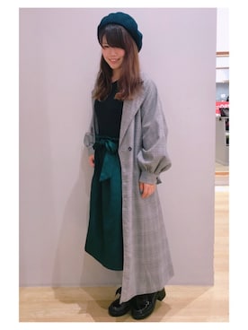 「ドッキングワンピ」｜「アイテム（トレンチコート）」を使った、さ り ーさん（レディース・154cm）の秋コーディネート