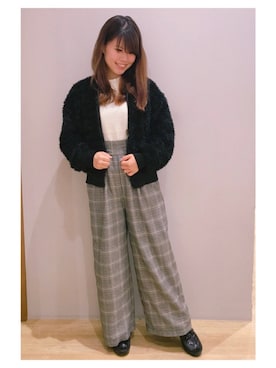 「ボアブルゾン」｜さ り ーさん（レディース・154cm）の秋コーディネート