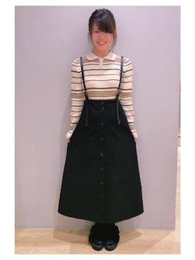 「ファーサンダル」｜さ り ーさん（レディース・154cm）の秋コーディネート