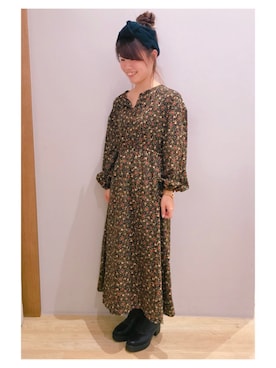 「earth music&ecology（アースミュージックアンドエコロジー）のアイテム（ヘアバンド）」を使った、さ り ーさん（レディース・154cm）の秋コーディネート