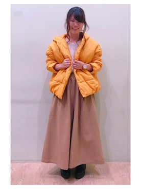 「スカーチョ」｜「アイテム（ブルゾン）」を使った、さ り ーさん（レディース・154cm）の秋コーディネート